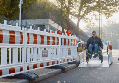Baustellenrampe für Rollstühle