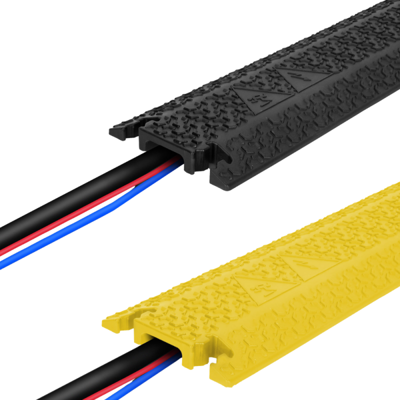 Defender® XPRESS Drop-Over Kabelschiene in den Versionen schwarz und gelb
