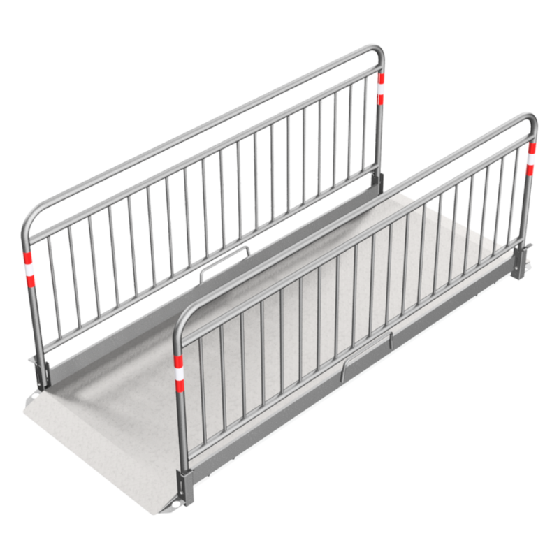 Ganze Ansicht der Grabenbrücke für Fußgänger - mit Secure Balustraden Geländer