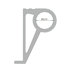 Endkopfauflage mit Rohr T40 (40 mm)