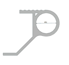Endkopfauflage mit Rohr T62 (62 mm)